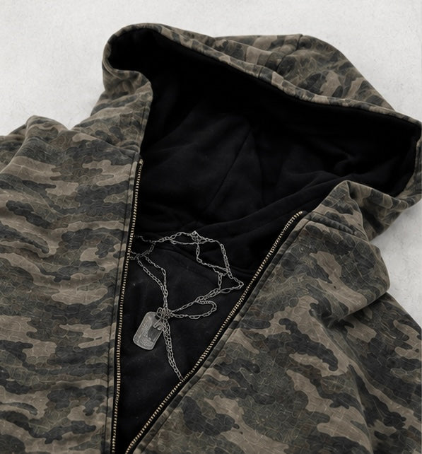 Distressed Camo Sweater