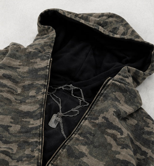 Distressed Camo Sweater