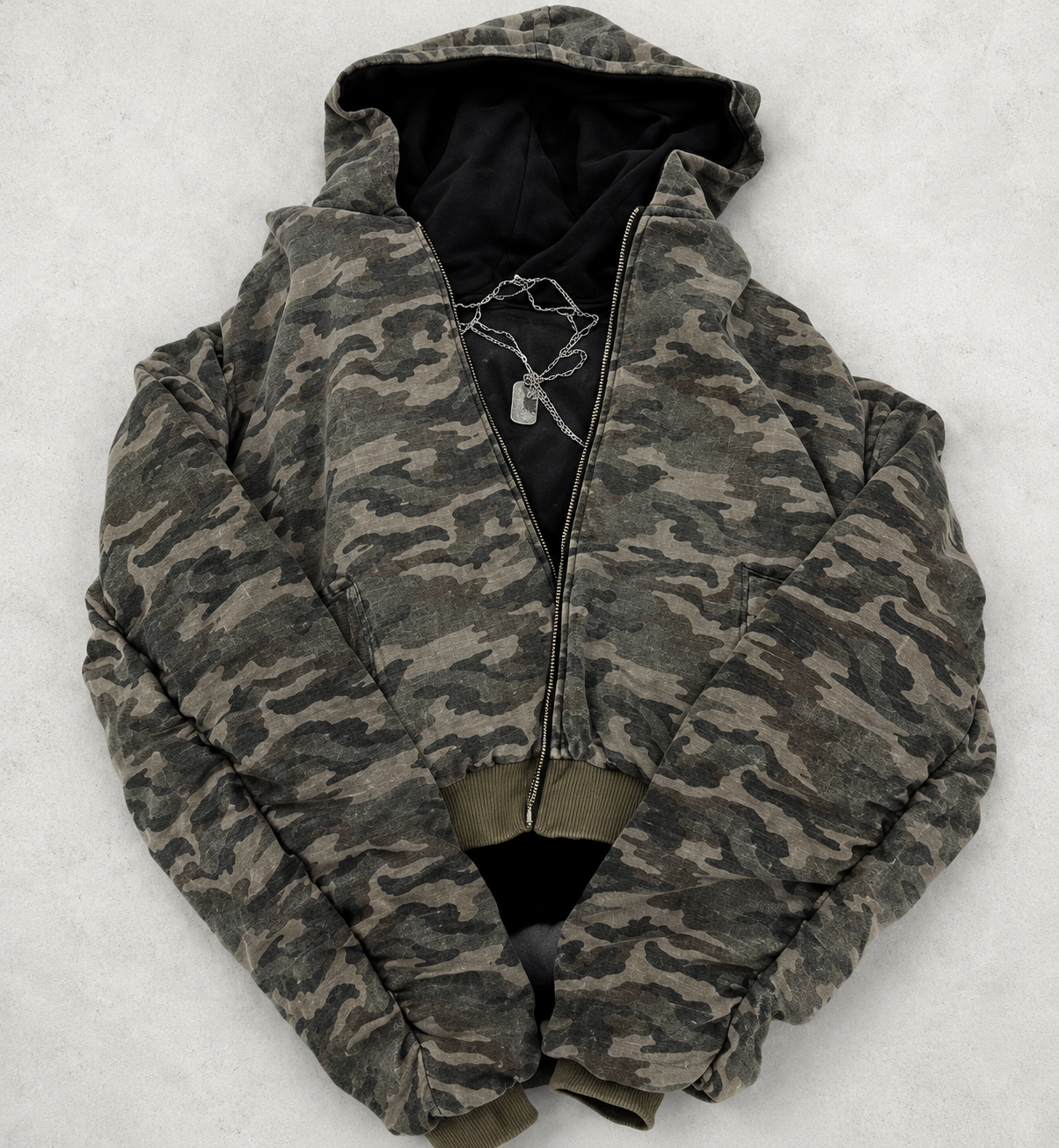 Distressed Camo Sweater