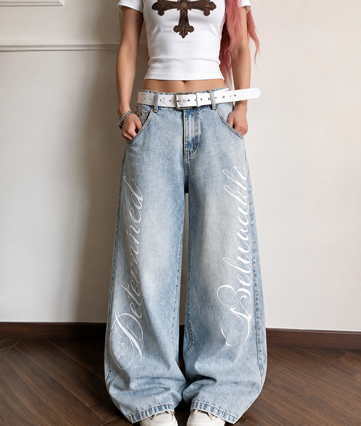 Fineline Print Jeans