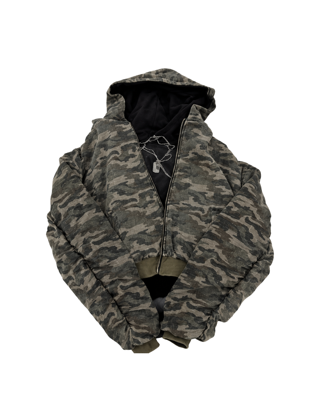 Distressed Camo Sweater